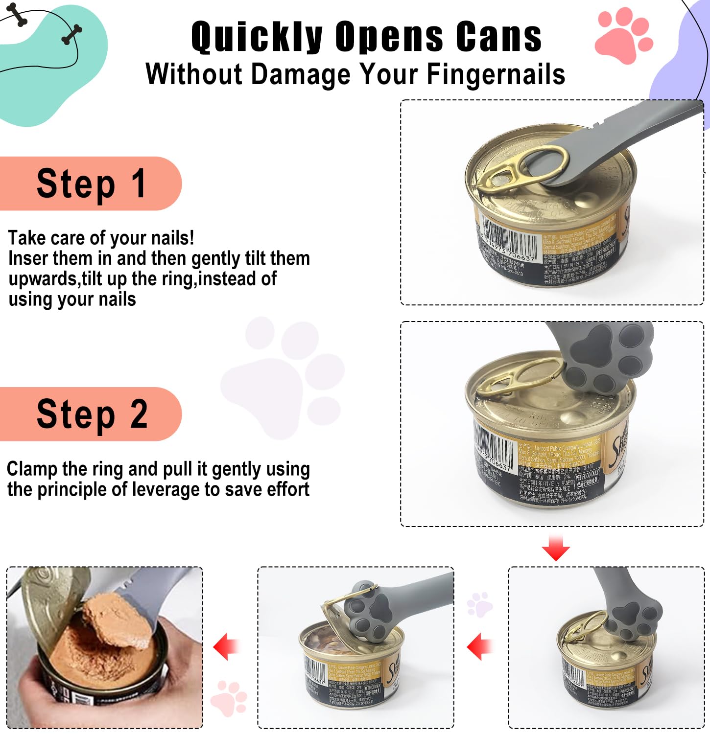 TidyNuts set of two pet spoons and spatula saves space.