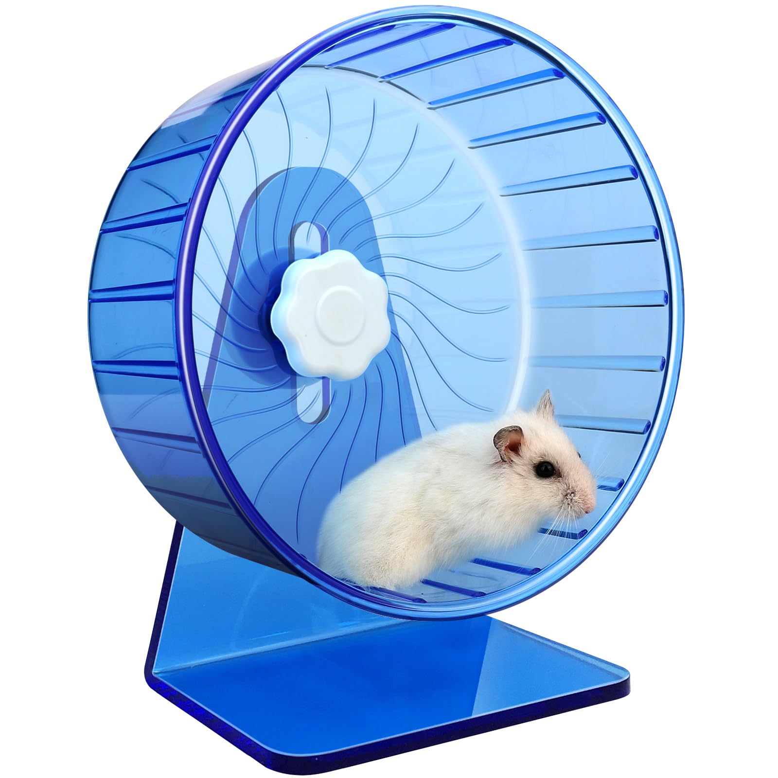 TieLishor hamster wheel blue side view highlighting quiet operation.