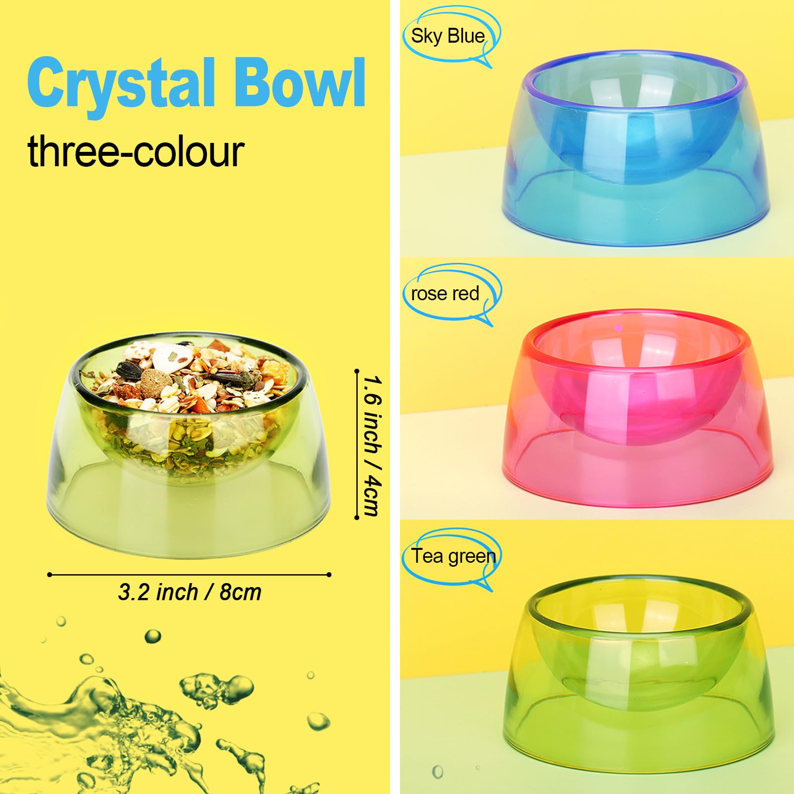 TieLishor small-animal bowl easy-clean surface simplifies cleaning between meals.
