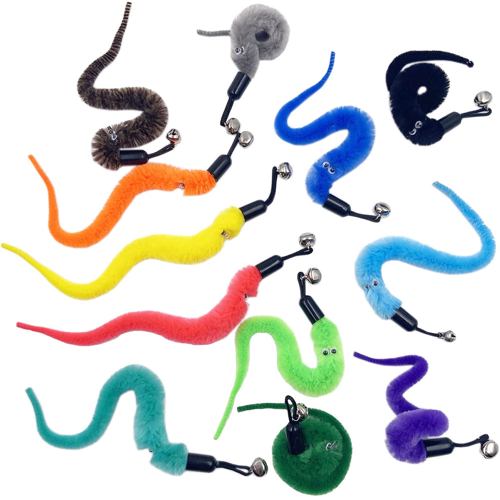 TIENAILING cat worm refill wand-setup shows quick indoor play integration.