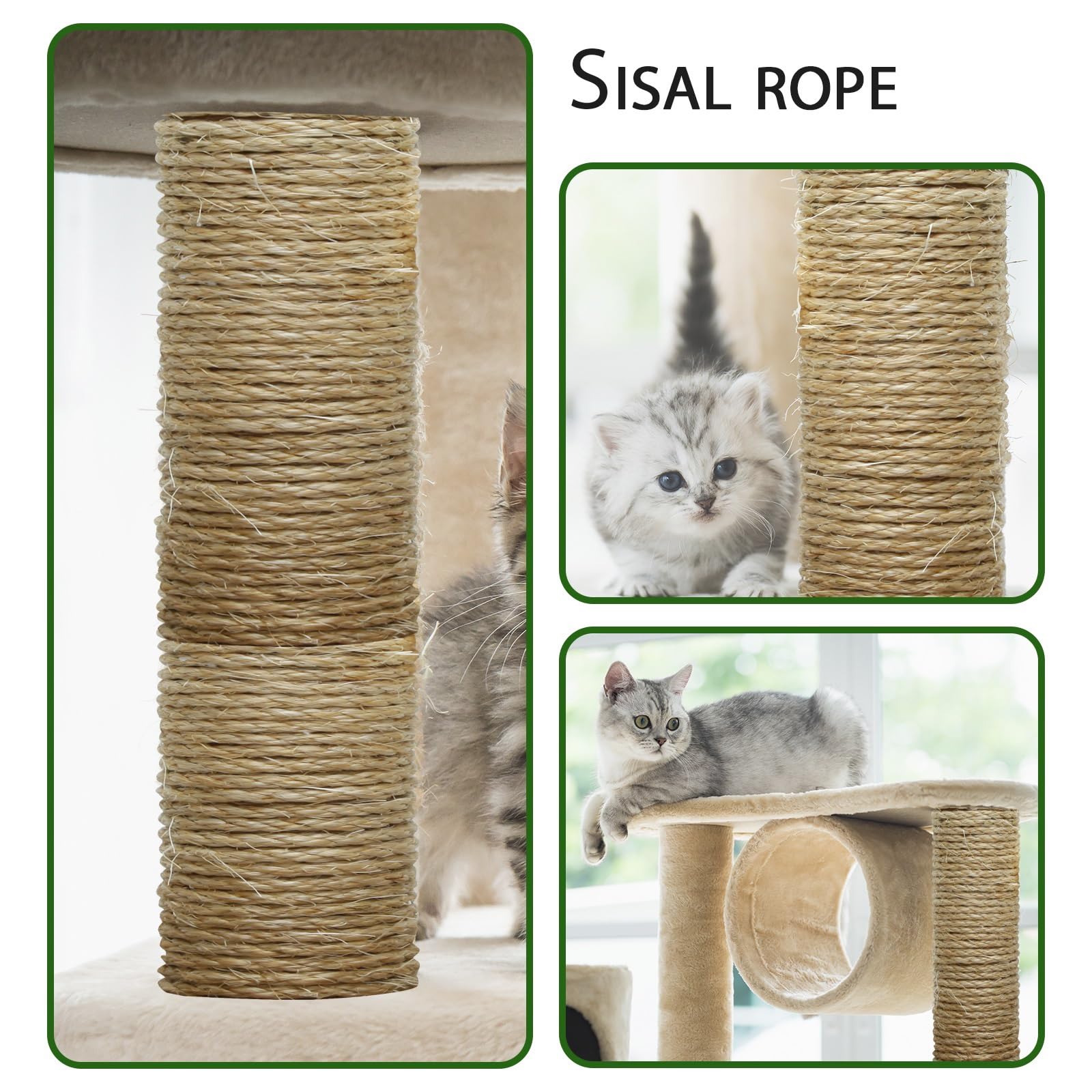 TienYow 164ft sisal rope spool ideal for DIY cat tree construction