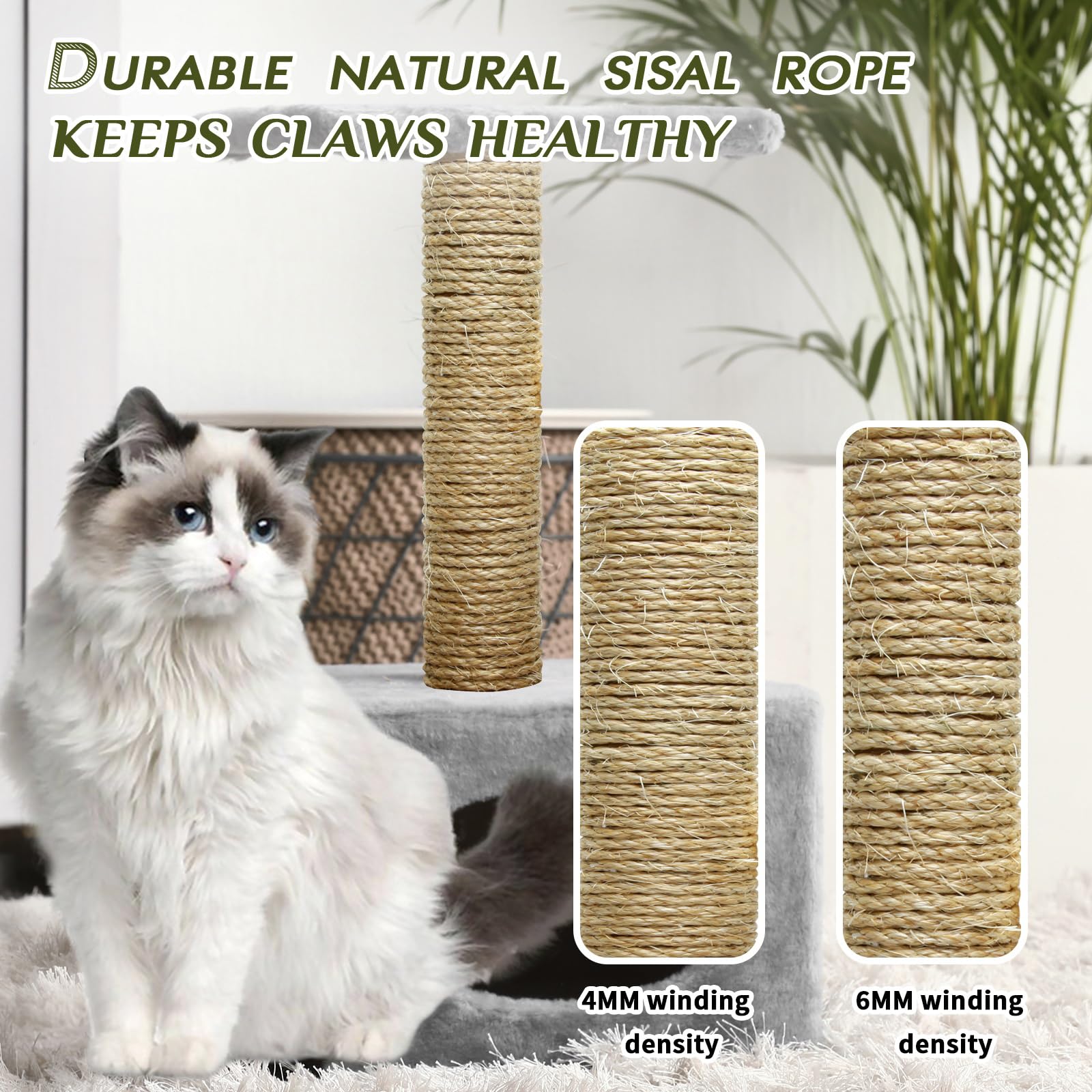 TienYow rope wrapped furniture legs protect surfaces from claw marks