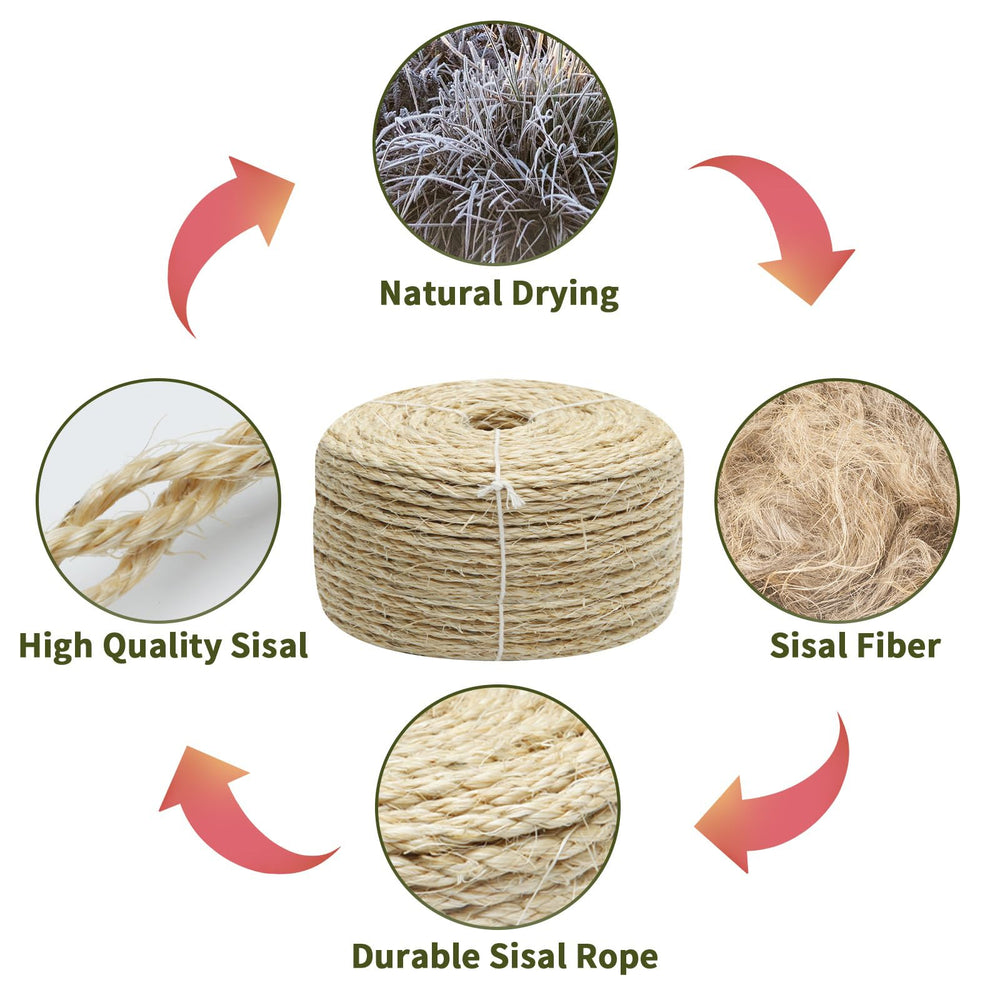 TienYow cat tree wrapped with sisal rope for engaging scratching area