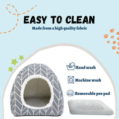 Tierecare Guinea Pig Hideout Bed machine washable fabric for quick cleanup.