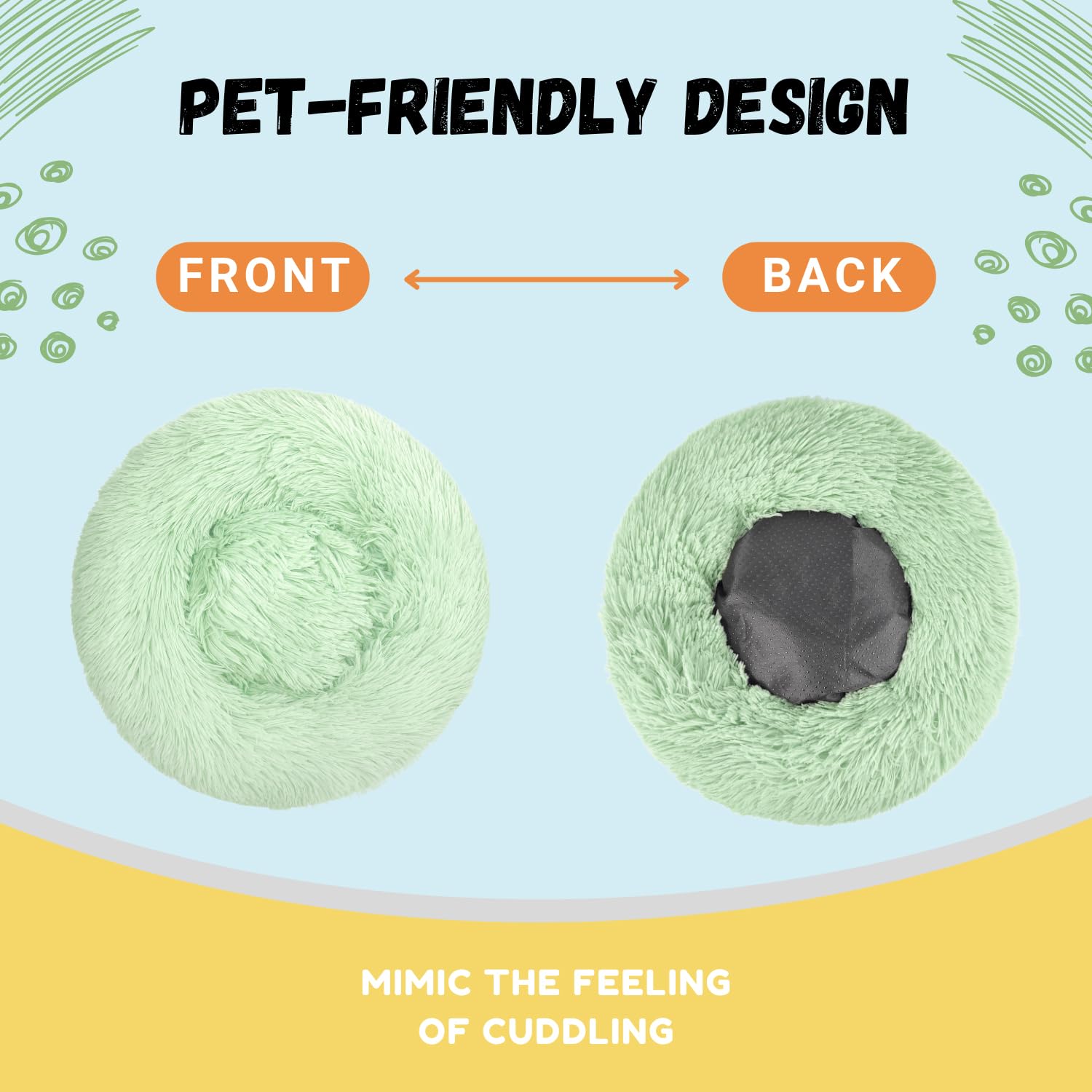 Tierecare bunny bed machine-washable fabric stays fluffy after washing.