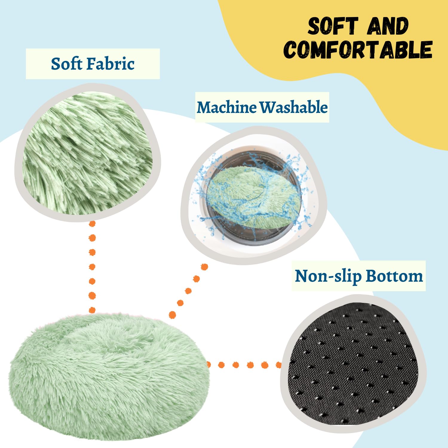 Tierecare bunny bed plush fabric closeup shows soft, comforting texture for cuddling.