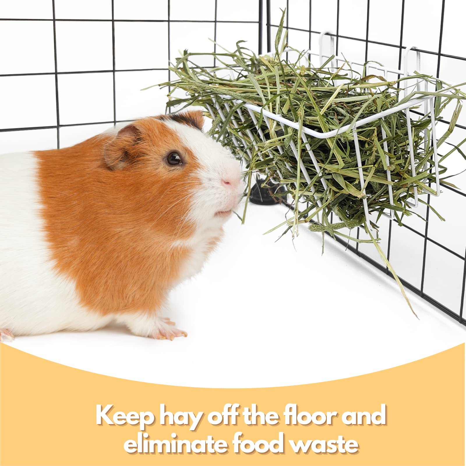 TiereCare hay feeder keeps the cage cleaner with organized dining.