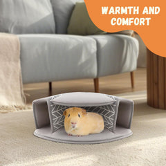 Tierecare guinea pig hideout detail showing soft lining and warmth for snuggle sessions