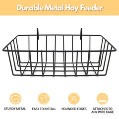 TiereCare hay feeder demonstrates easy hanging installation in a cage.