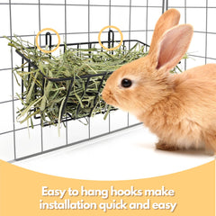 TiereCare hay feeder minimizes hay waste during pet feeding.