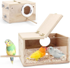Tierecare parakeet nesting box front panel for clear observation during nesting