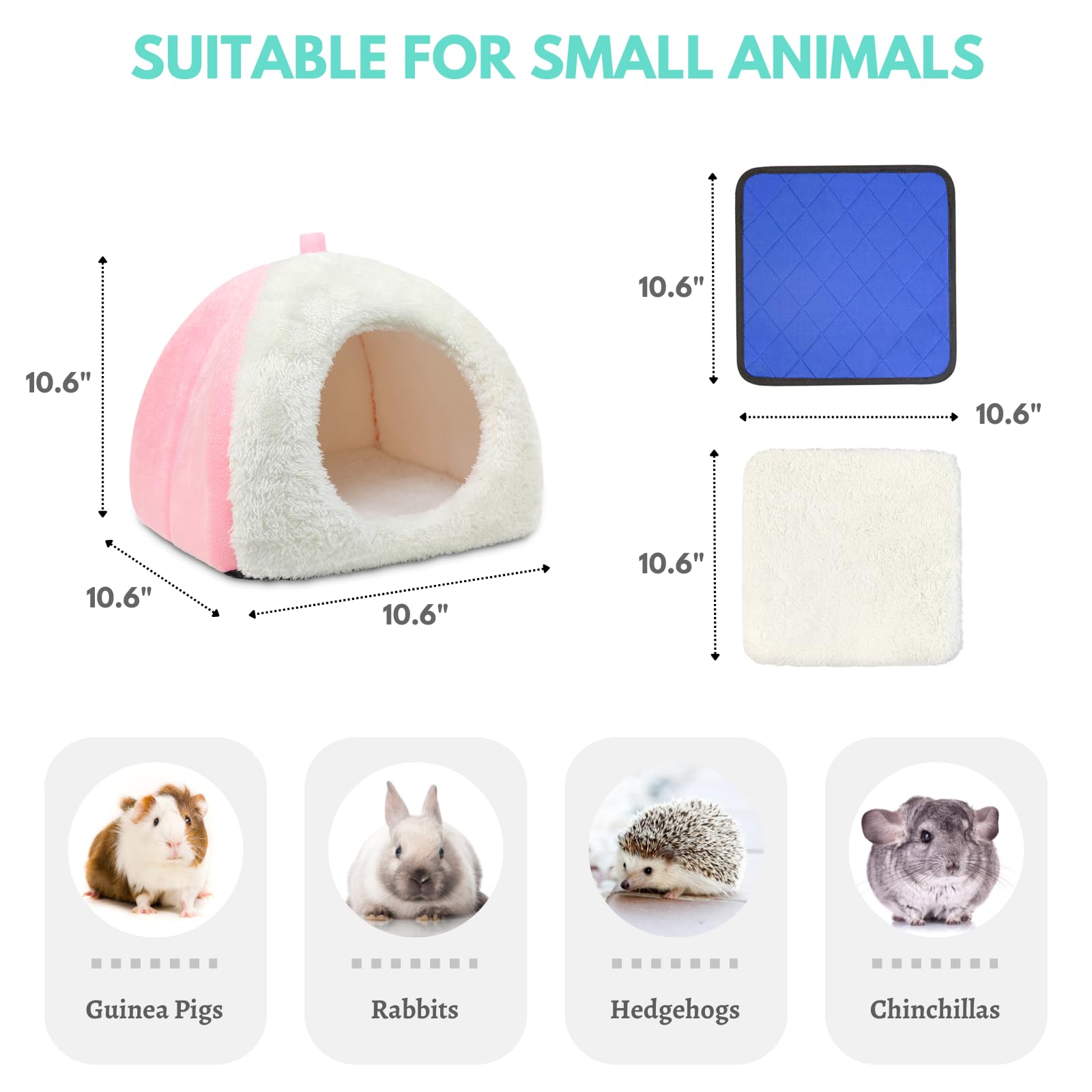 Tierecare guinea pig bed with absorbent leak-proof pads for dry paws.