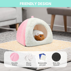 Tierecare guinea pig bed is machine washable for easy care.