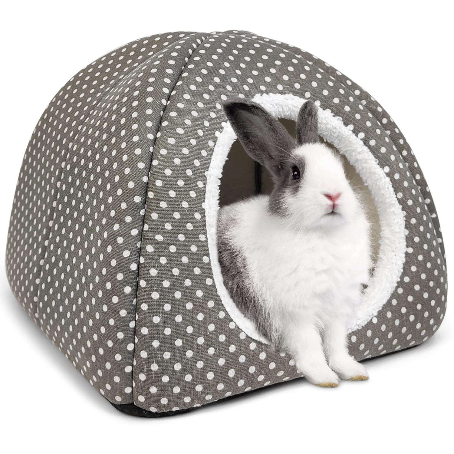 Tierecare Rabbit Hideout large bed front view, cozy private space for rabbits.