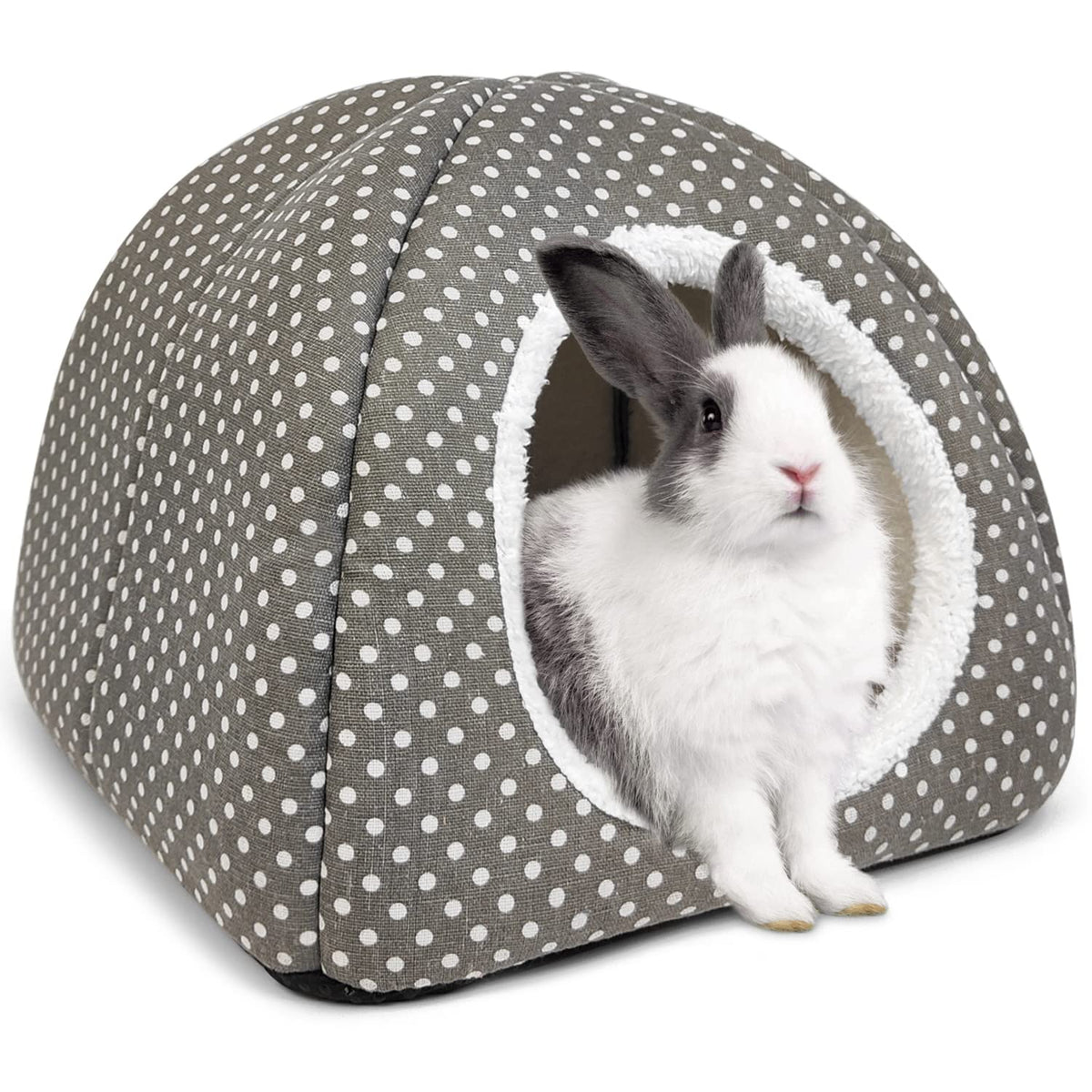 Tierecare Rabbit Hideout large bed front view, cozy private space for rabbits.