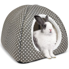 Tierecare Rabbit Hideout large bed front view, cozy private space for rabbits.