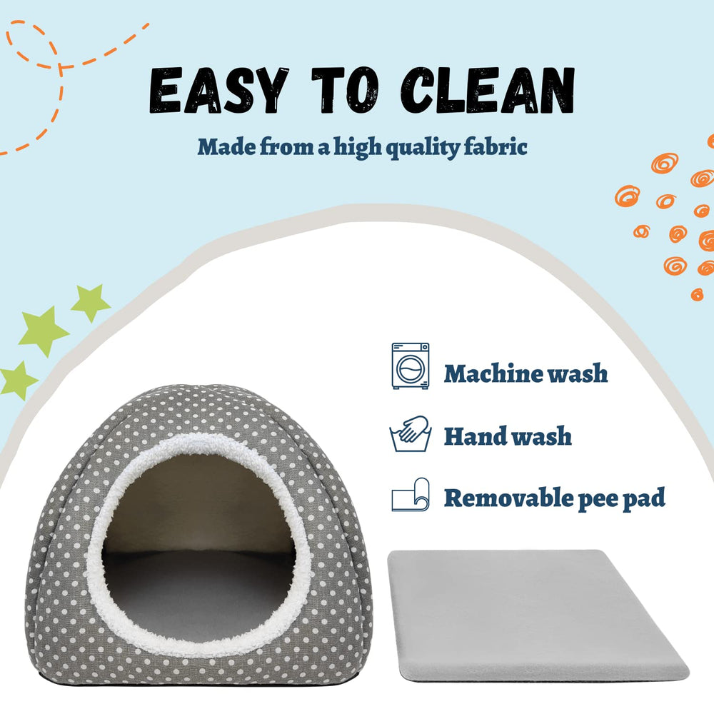 Tierecare Rabbit Hideout non-slip bottom—stays in place during play and cuddles.