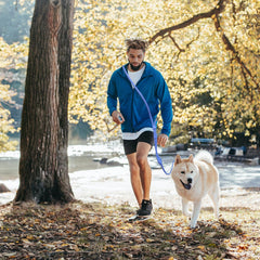 Tiesenci 9-in-1 harness and leash setup shows seamless crossbody conversion for versatile walks