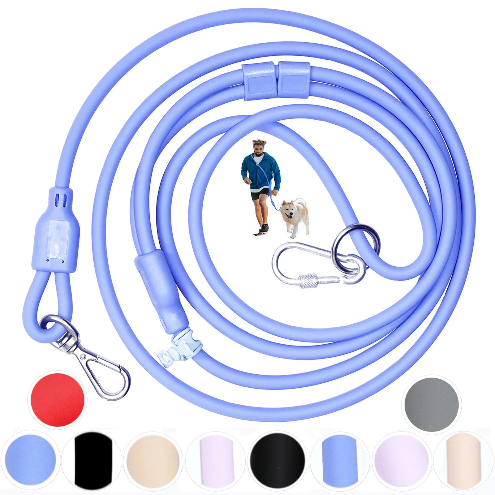 Tiesenci hands-free leash extended to 8ft for easy control during city walk