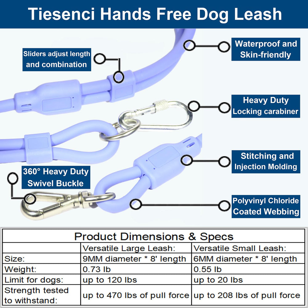 Tiesenci waterproof soft cord leash demonstrates reliable use in rainy, muddy conditions
