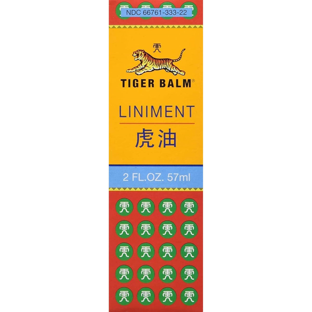 Tiger Balm Liniment bottle closeup highlighting rich topical formula for targeted relief.