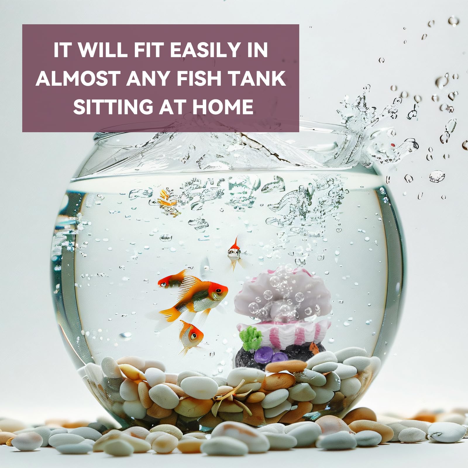 Tighall air stone included enables bubbly action to energize the habitat.