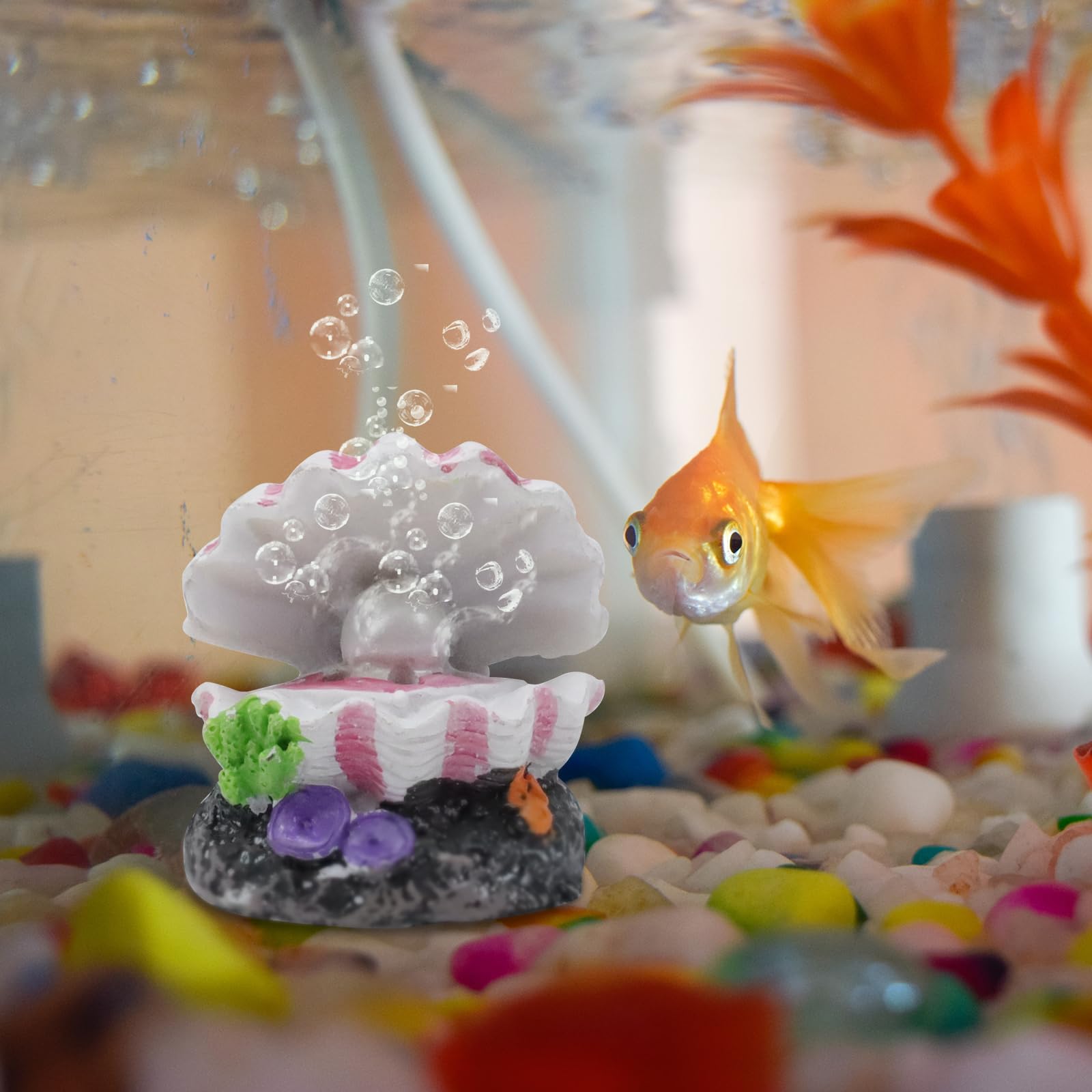 Tighall aquarium volcano scene adds focal point and natural ambiance.