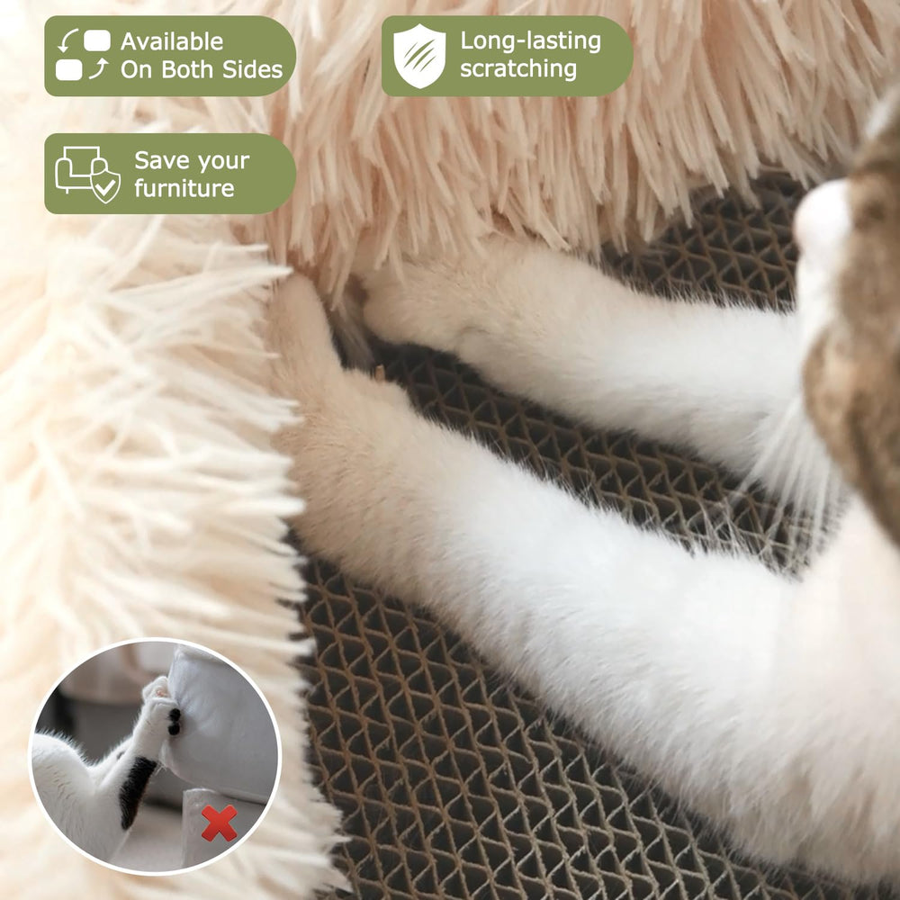 TIGOADT Beige cat lounge outer plush offers a soft resting area for cats.