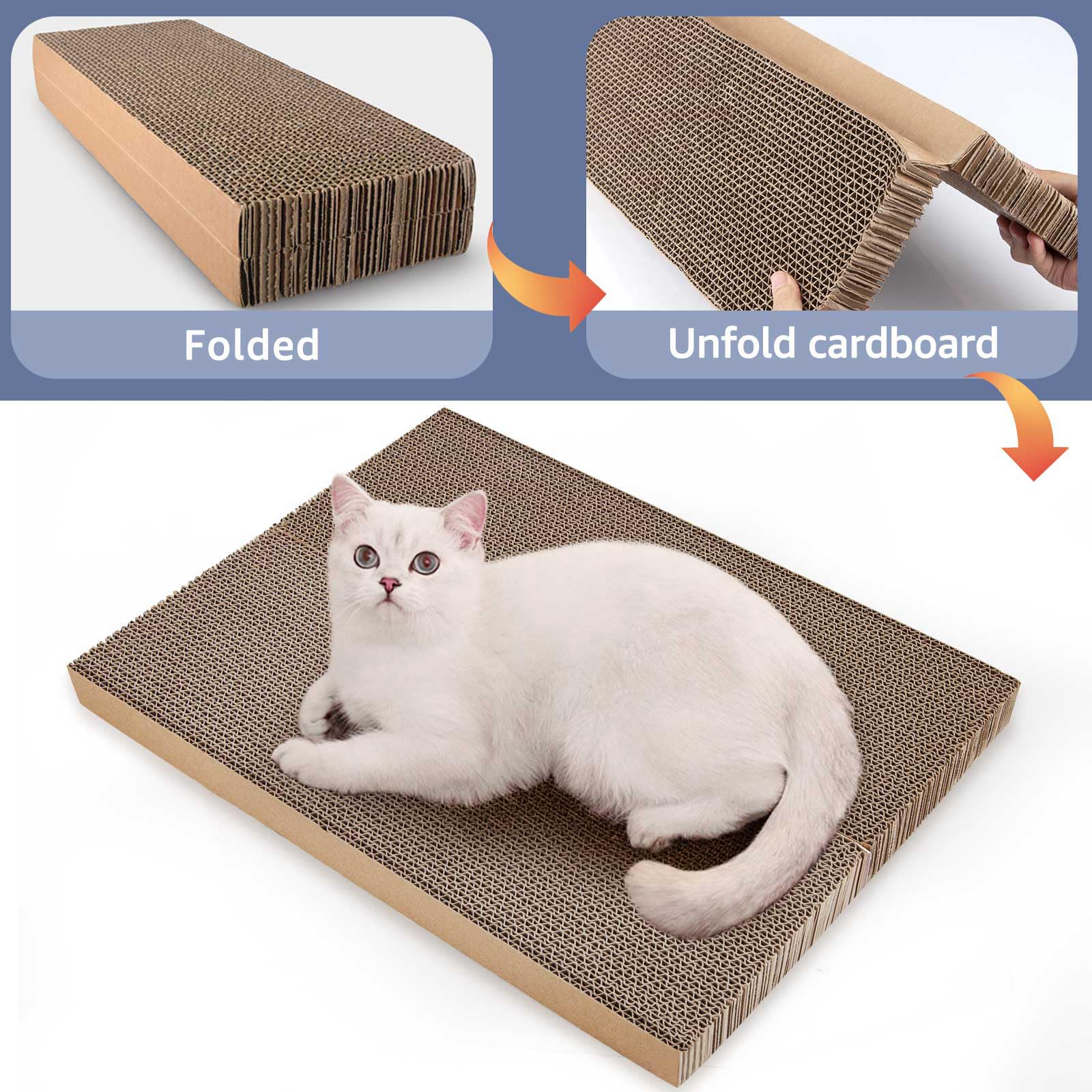 TIGOADT Cat Cardboard Scratcher Refill size specs highlight compatible fit