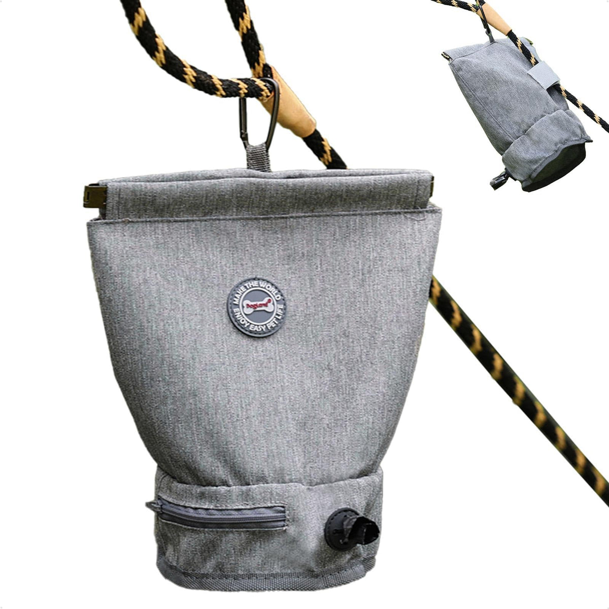 TIGOADT dog poop bag holder front view enables quick waste disposal on walks