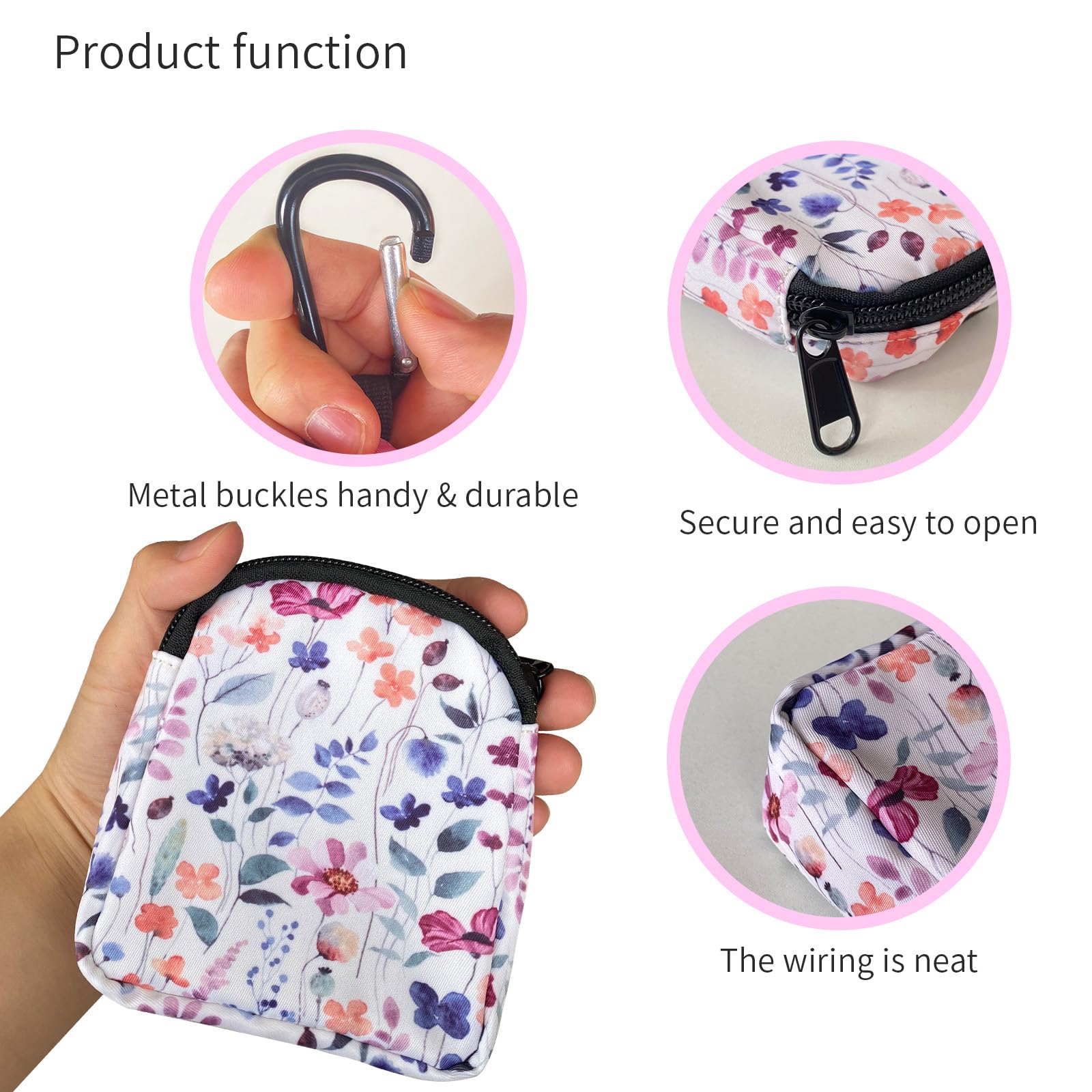 TIHGJHY Dog Treat Pouch white flower pattern adds style and accessibility