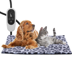 Tikaton MET pet heating pad leopard top-view shows cozy warmth for pets