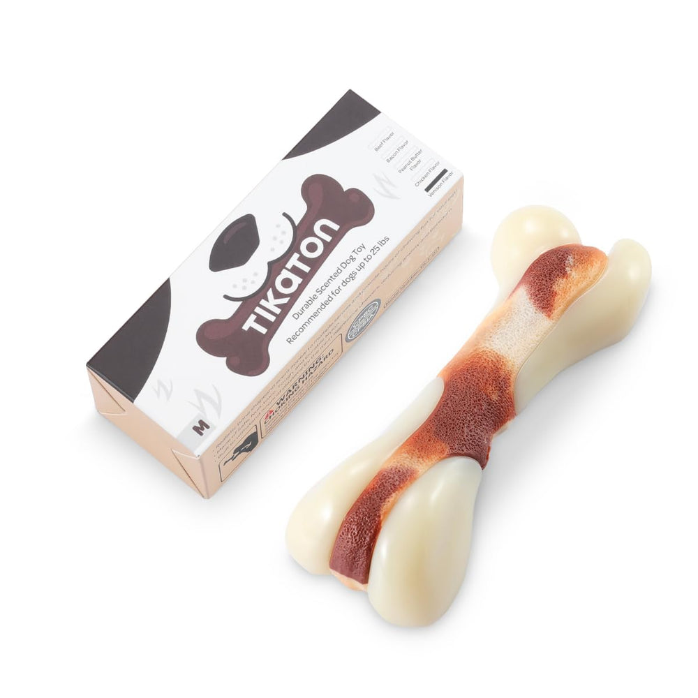 Tikaton realistic bone-shaped toy helps pets recognize a familiar form and stay engaged.