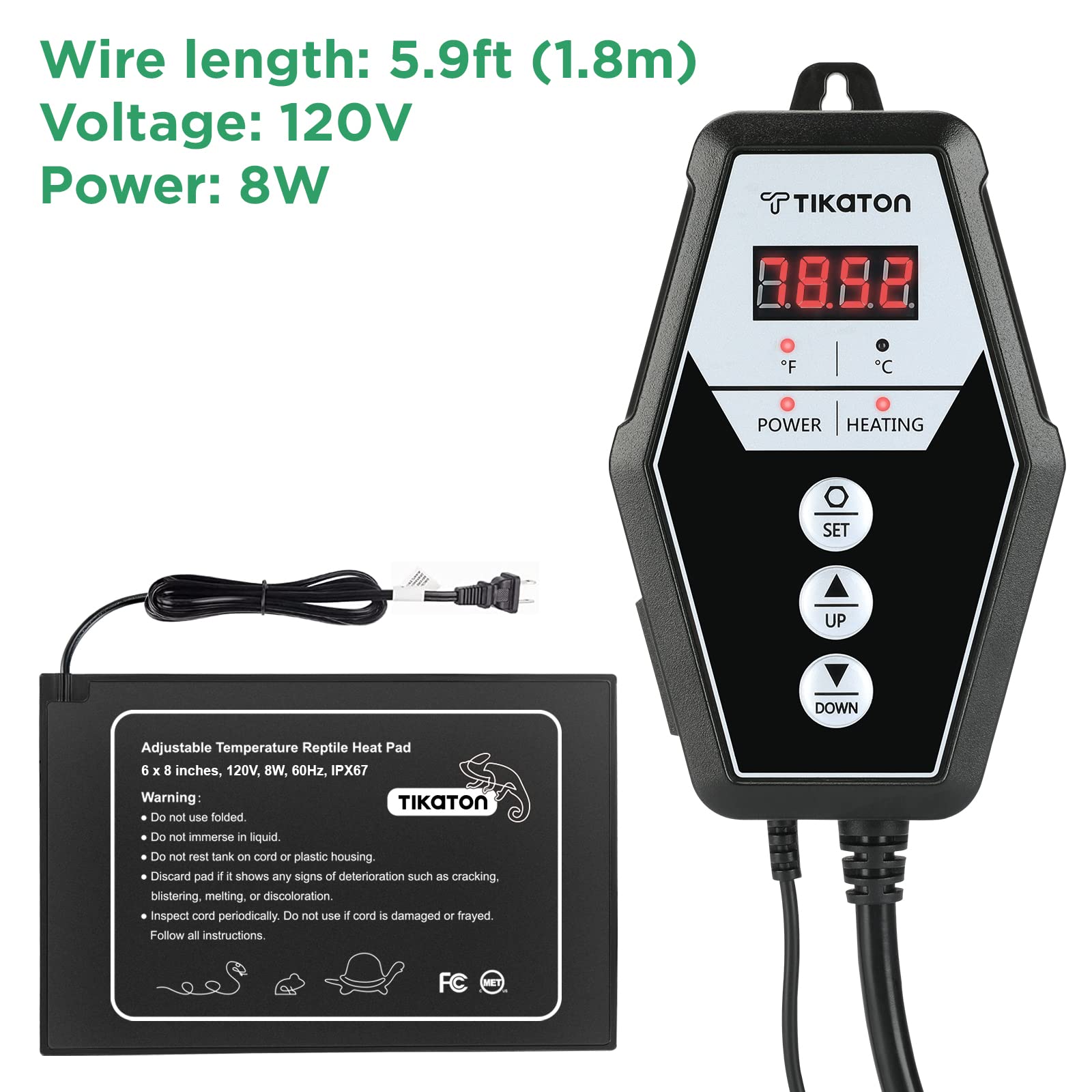 Tikaton water-resistant heating pad material remaining flexible in humid terrarium environments.