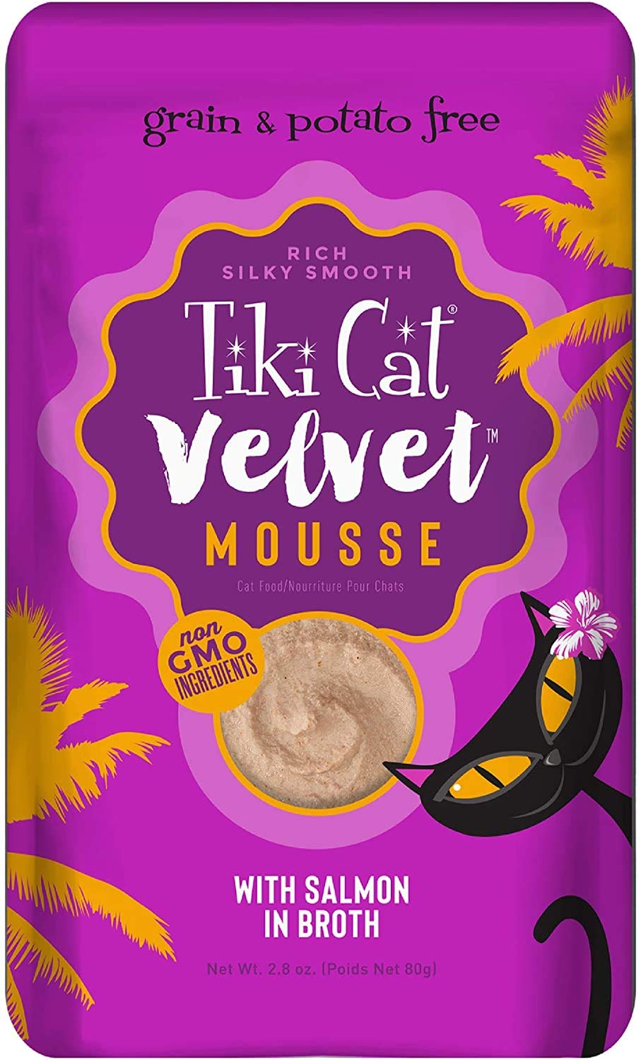 Grain-free velvet mousse close-up communicates silky-smooth texture