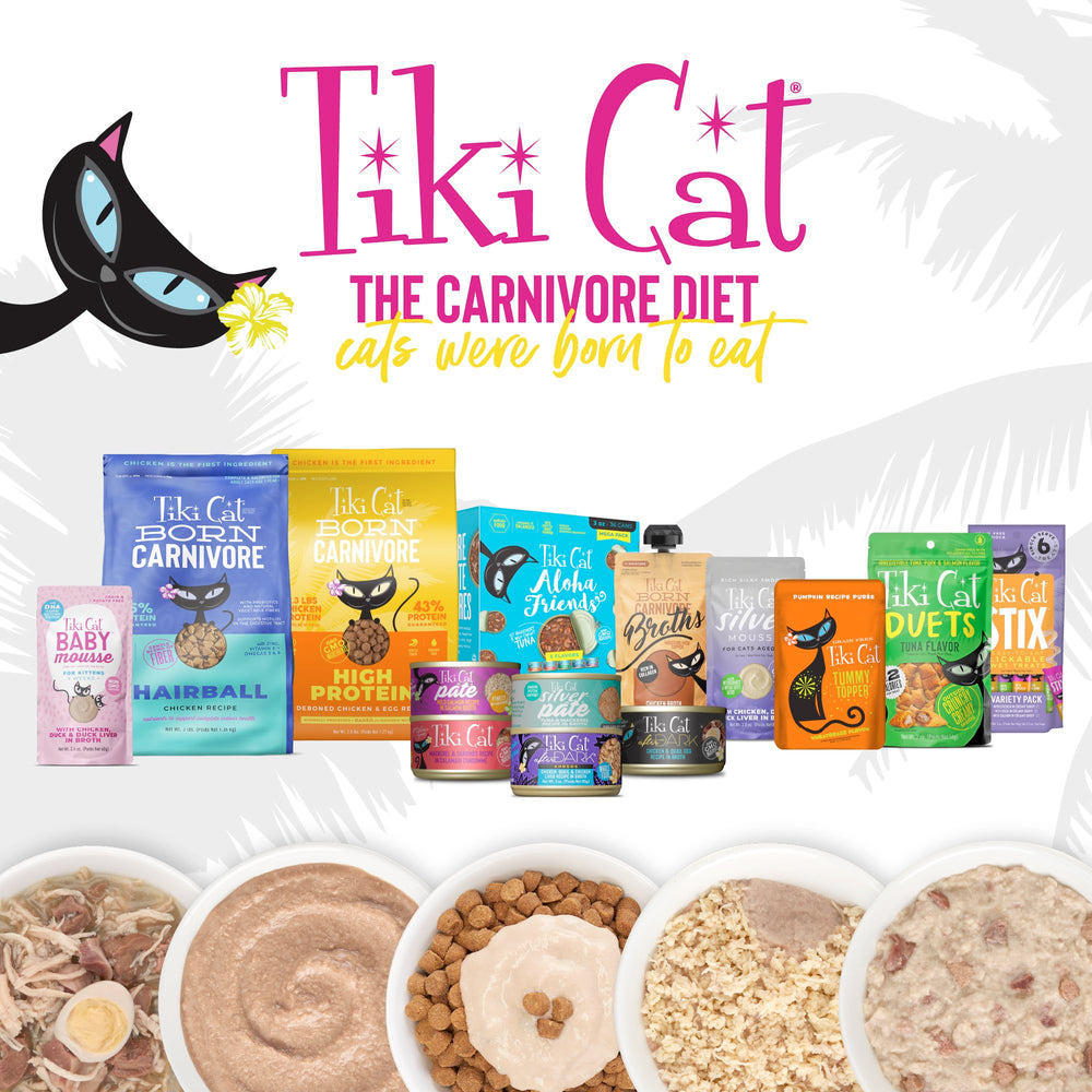 Tiki Pets adult cat nutrition indoor health kibble — complete balanced formula for indoor cats.