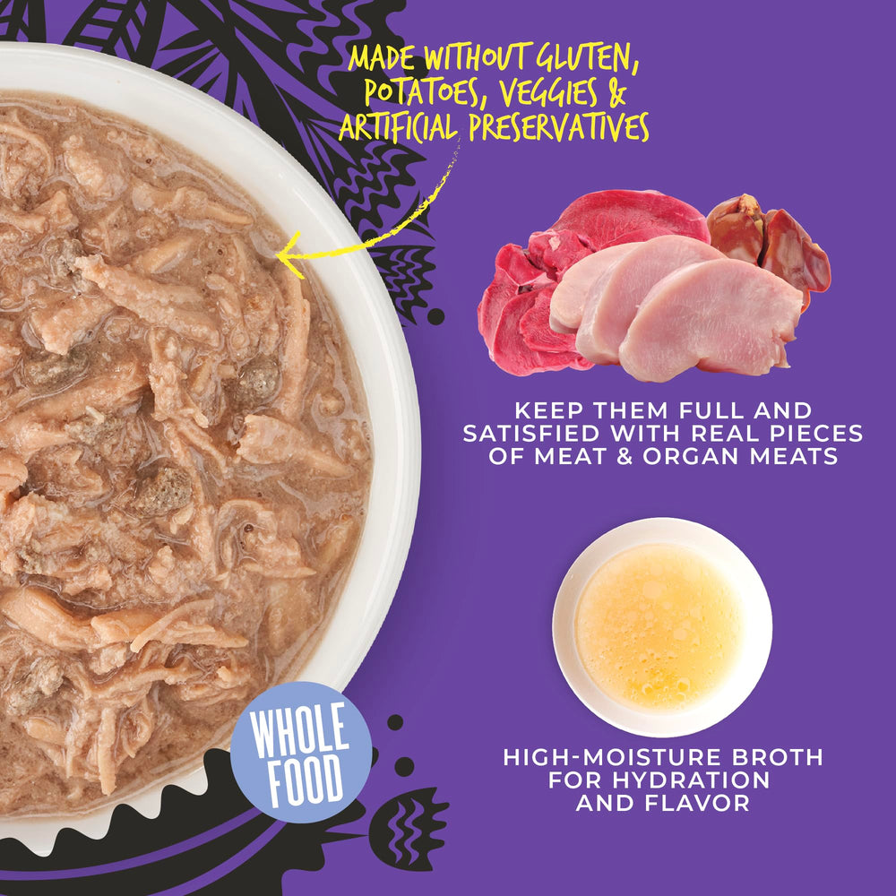 Tiki Cat After Dark Shreds moisture-rich bites support enjoyable hydration during meals.