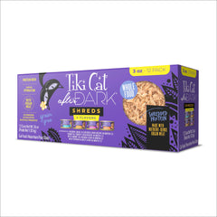 Tiki Cat After Dark Shreds variety-pack cans offer protein-rich meals for discerning cats.