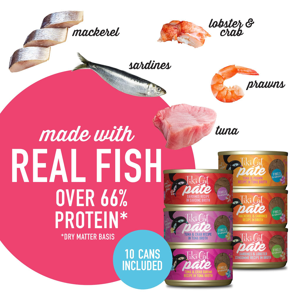 Tiki Cat Grill Pâté dolphin-safe tuna image reinforces humane sourcing
