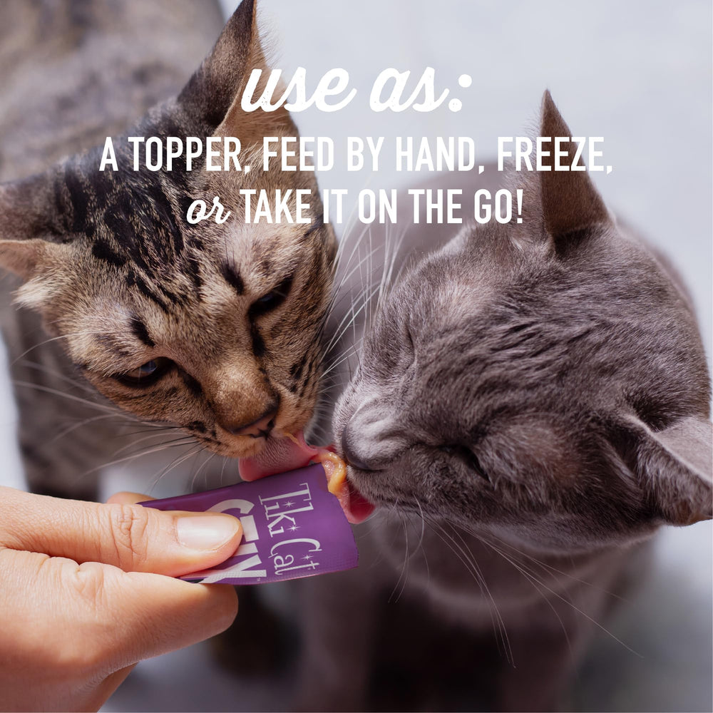 Tiki Cat Stix ingredient label emphasizes clean, non-GMO ingredients.