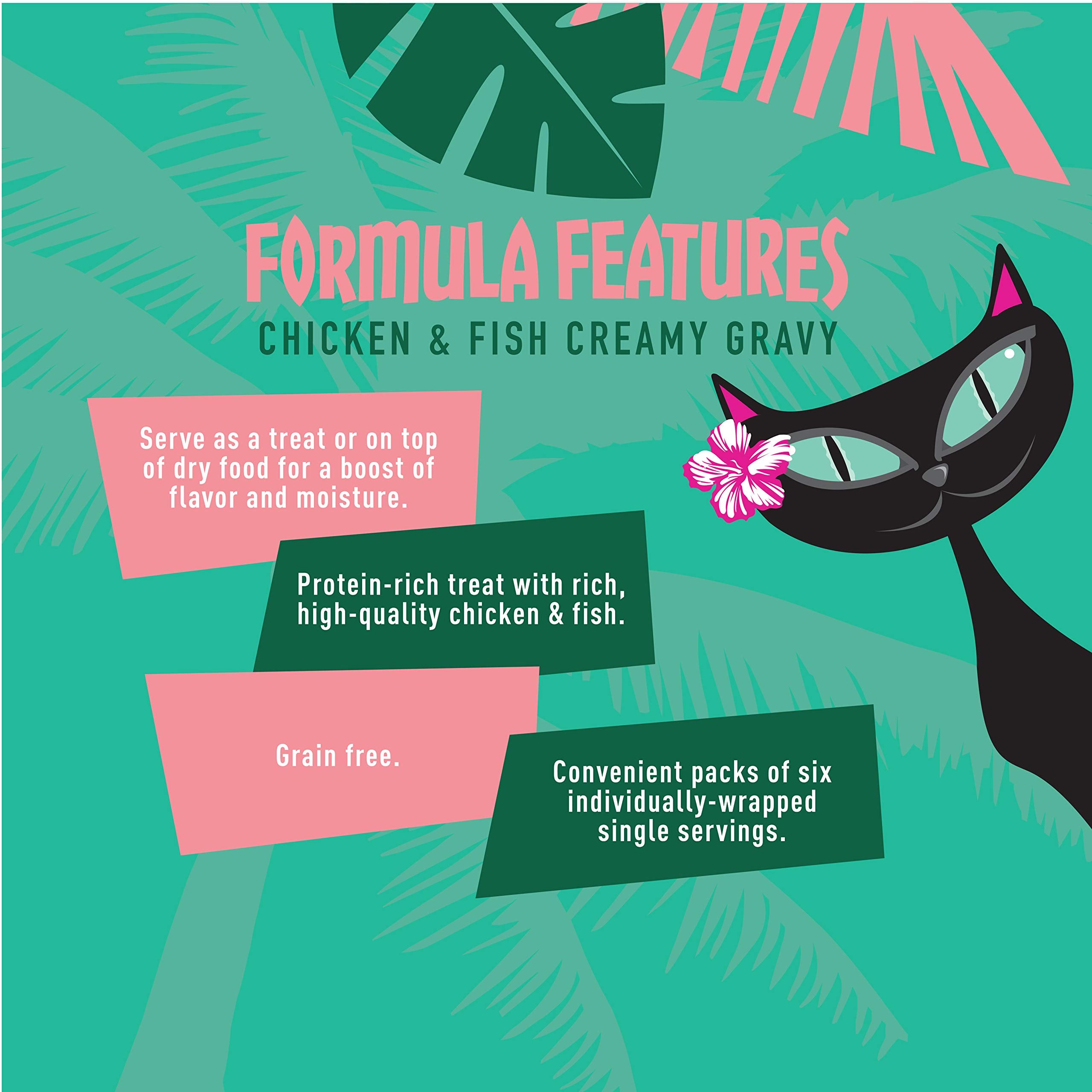 Tiki Pets Tiki Cat Stix mousse poured over dry food adds moisture