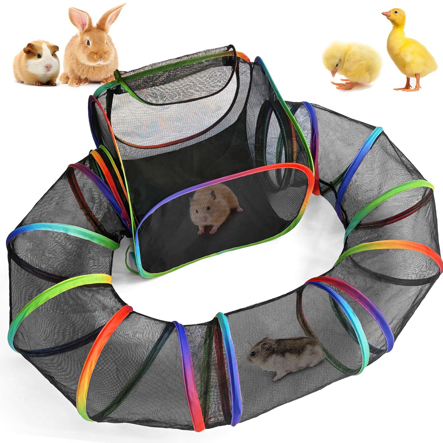TIKIWIK guinea pig playpen with tunnel offers extended space for exercise.