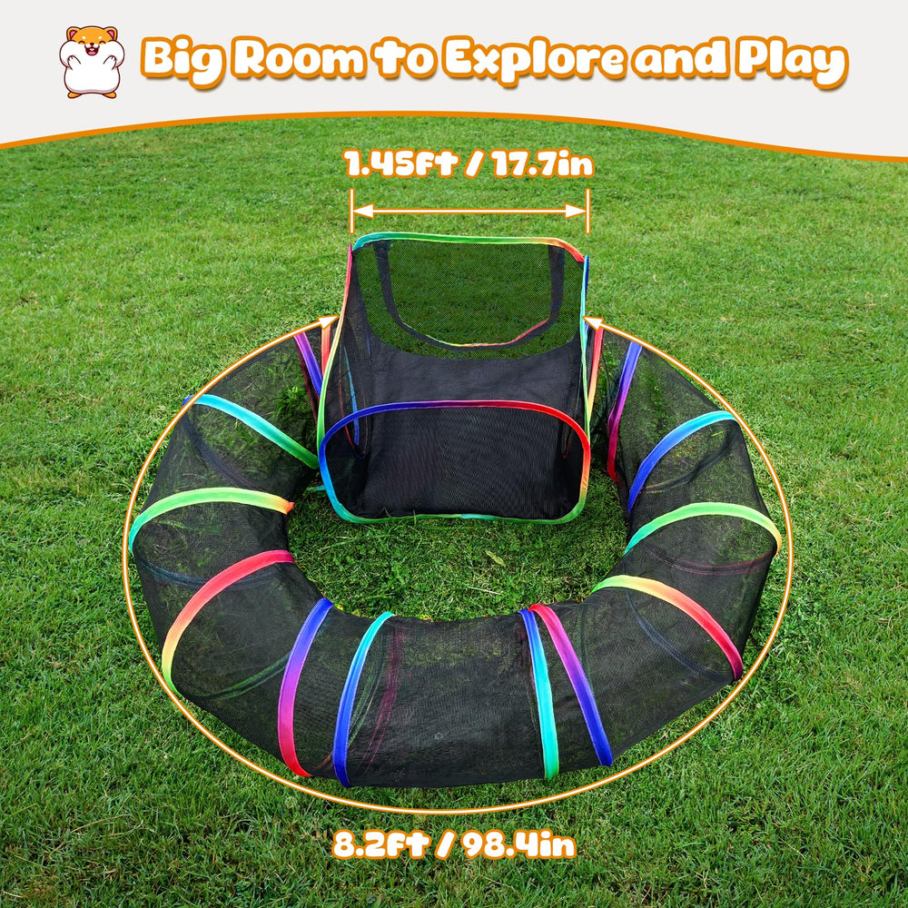 TIKIWIK rainbow playpen with gradient design enhances the play area.