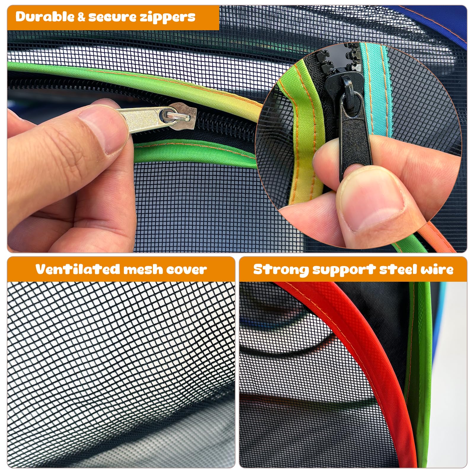 TIKIWIK secure zipper closure keeps pets safe during use.