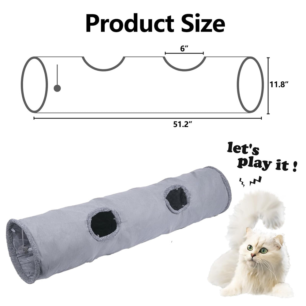 TiLanmiy cat tunnel in use with cat demonstrates active exploration and fun.