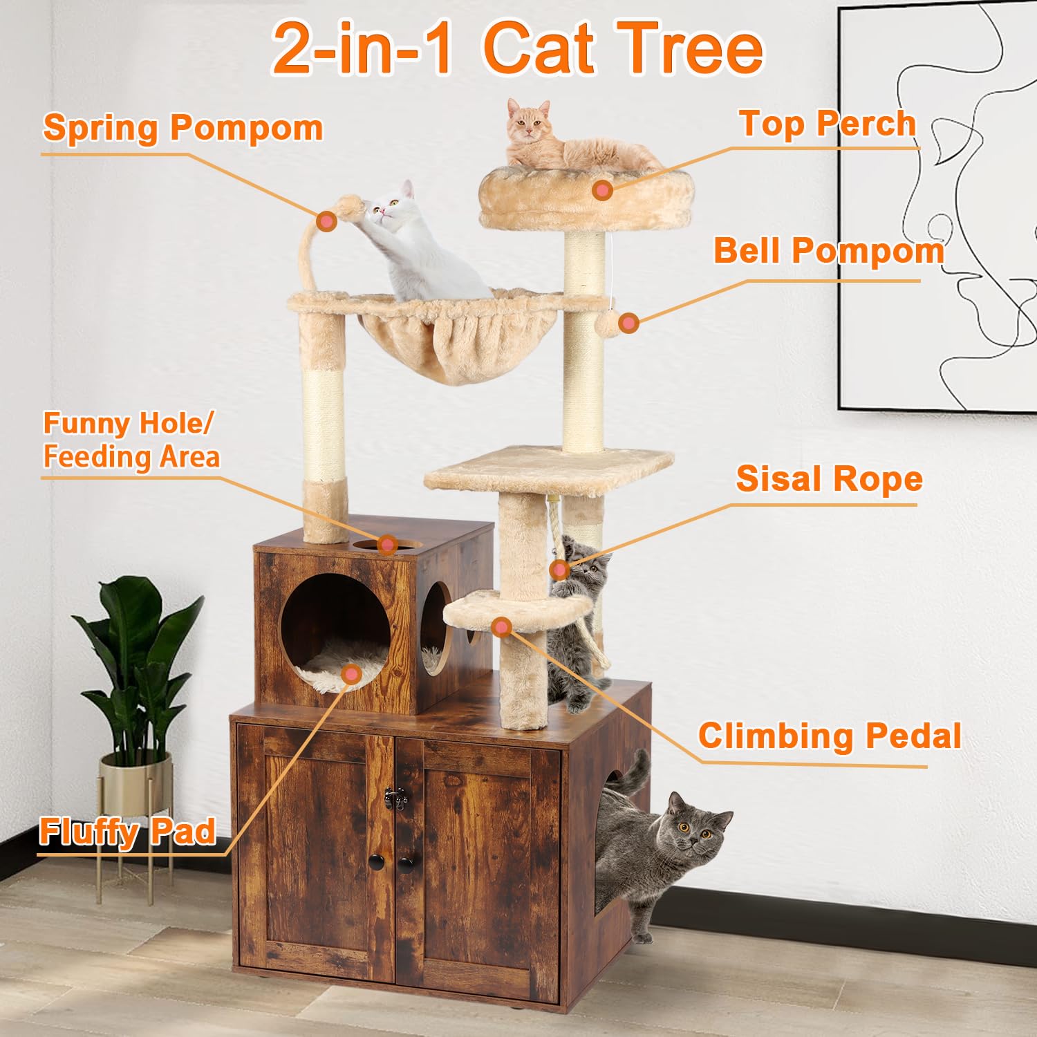 Timberer cat tree indoor setup demonstrates multi-level play areas for curious felines