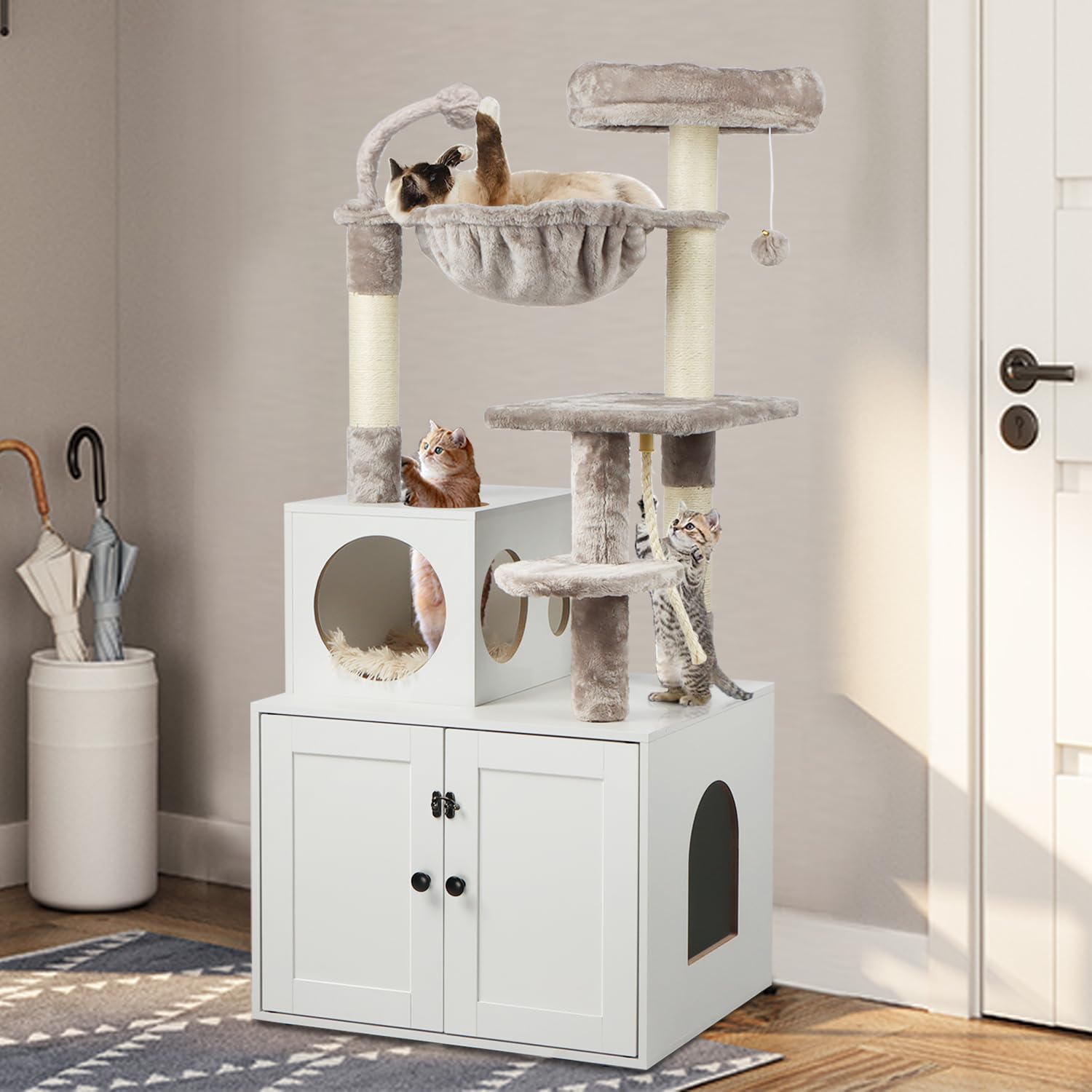 Timberer cat tree large base for stability during jumps