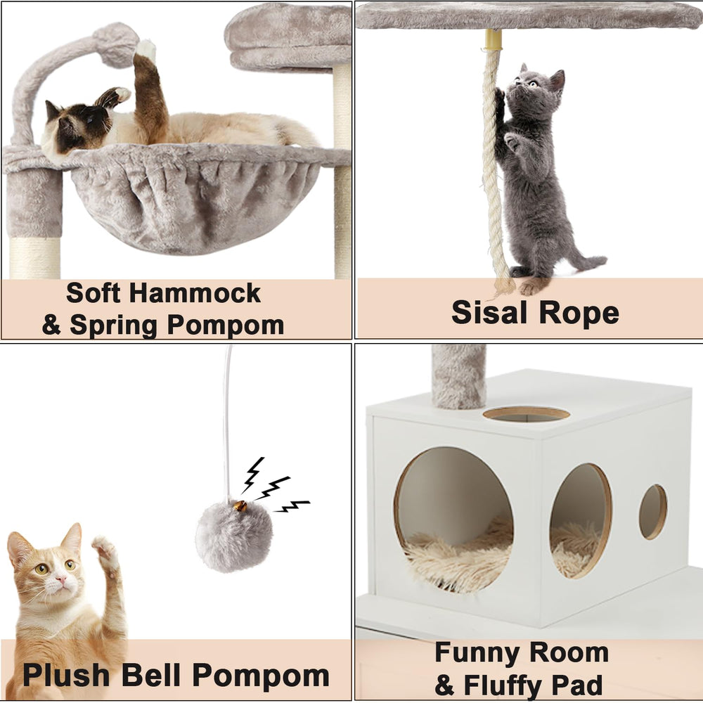 Timberer cat tree room setup showcasing space-saving design