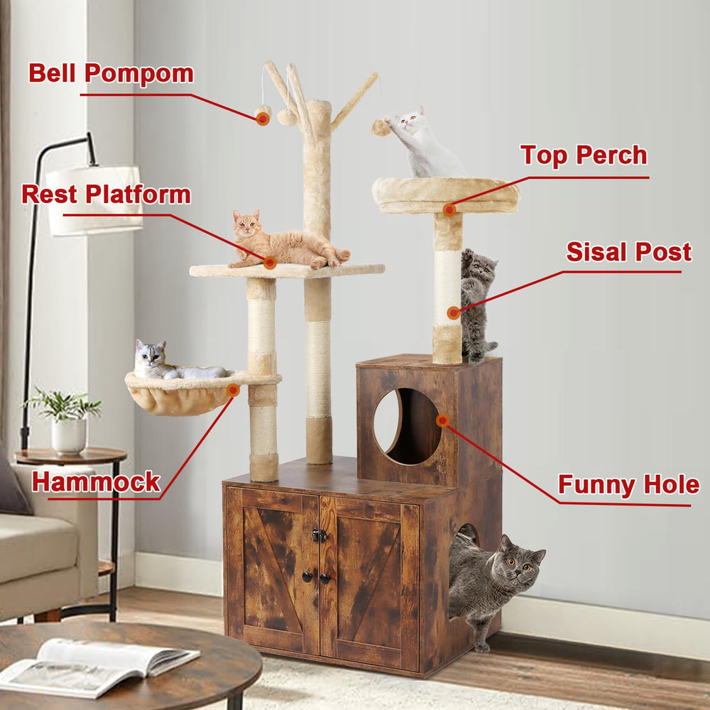 Timberer Cat Tree Tower sisal post demonstrates durable scratching surface for healthy claws