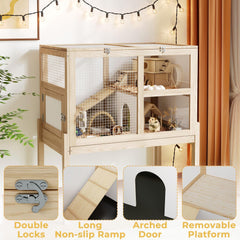 Timechee guinea pig cage bedroom area offers a cozy retreat.